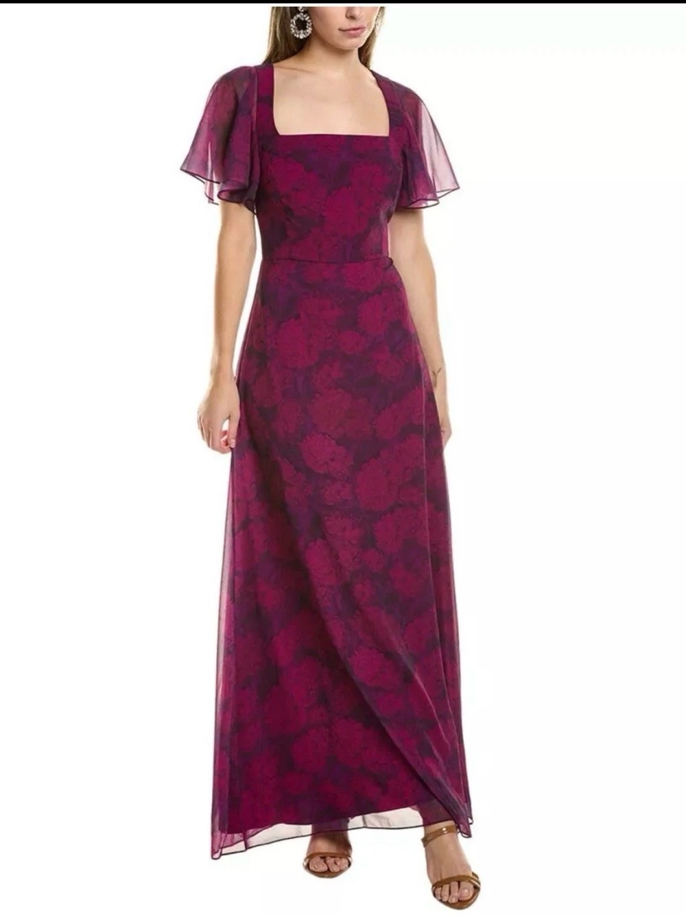 Sachin + Babi Aurora Floral Maxi Gown in Magenta Size 0 New